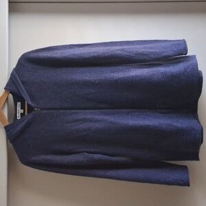 The Cashmere Project Zip Up Hooded Sweater Blue M Minimalist